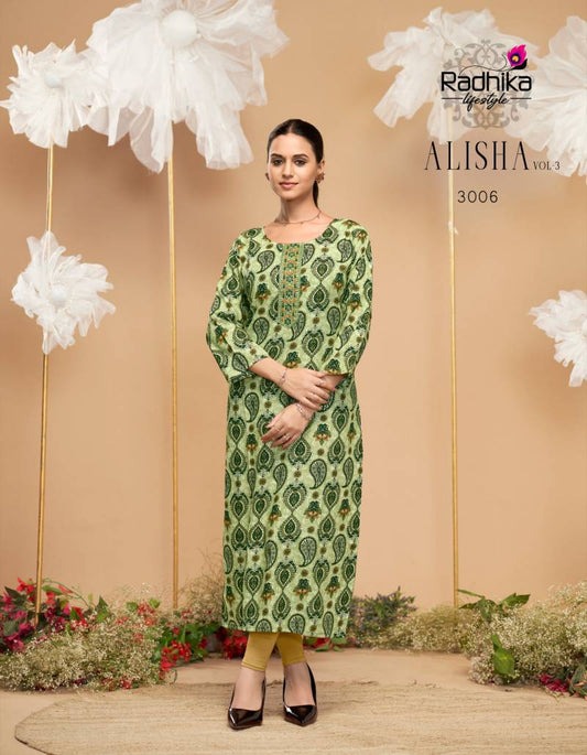 Green Paisal RDA 3006 FVD - Indian Dress House 786