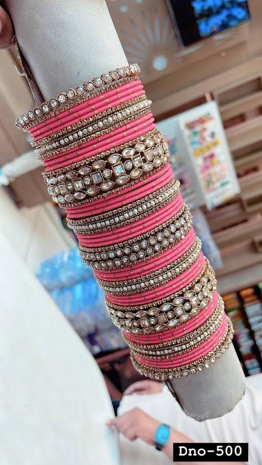 Hot Pink & Gold Bangle JWY - Indian Dress House 786