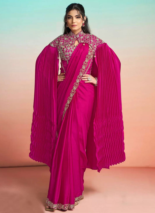 Hot Pink MNL Saree - Indian Dress House 786