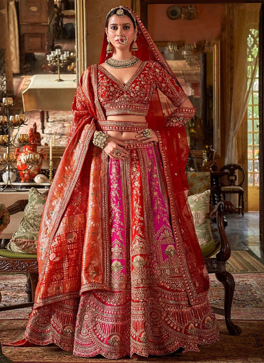 Hot Pink & Orange MC MJL - Indian Dress House 786