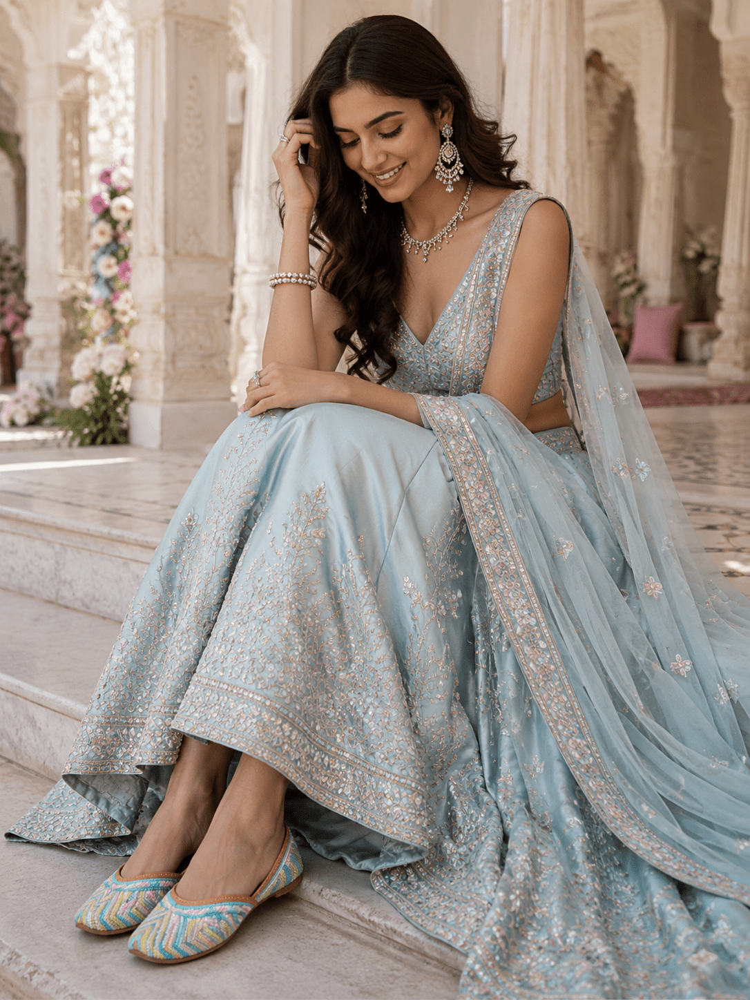 Multi Color Green & Blue JTS - Indian Dress House 786