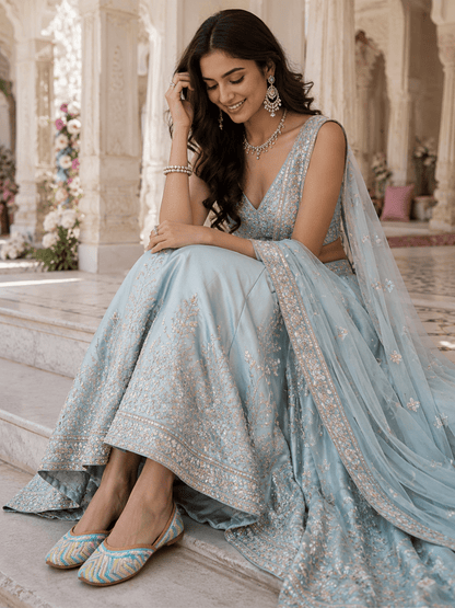 Multi Color Green & Blue JTS - Indian Dress House 786