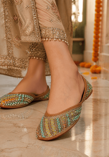 Multi Color Pleated & Beaded JTS - Indian Dress House 786