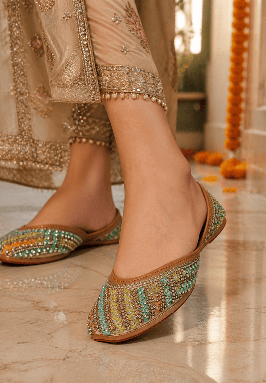 Multi Color Pleated & Beaded JTS - Indian Dress House 786