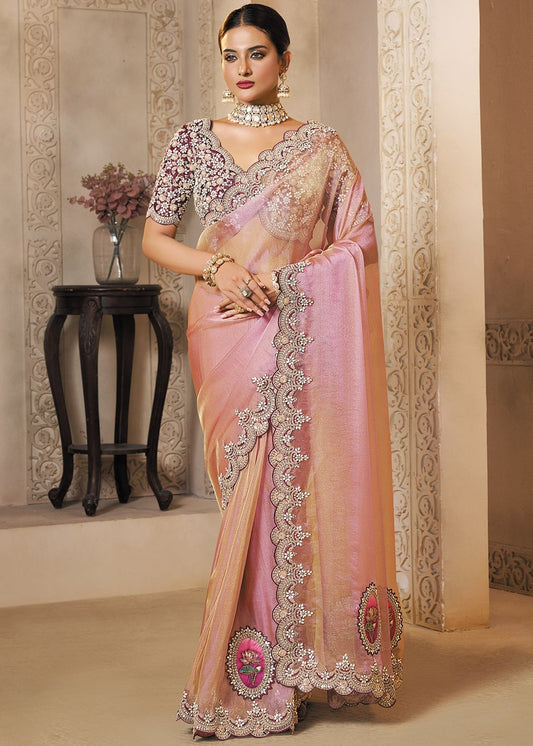 Gorgeous Pink MHR Saree