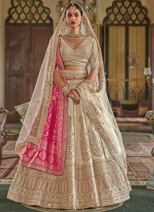 Off White & Gold Captivating MJL - Indian Dress House 786
