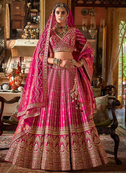 Pink & Gold A - LINE MJL - Indian Dress House 786