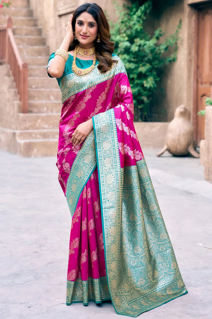 Pink & Green Floral GBS - Indian Dress House 786
