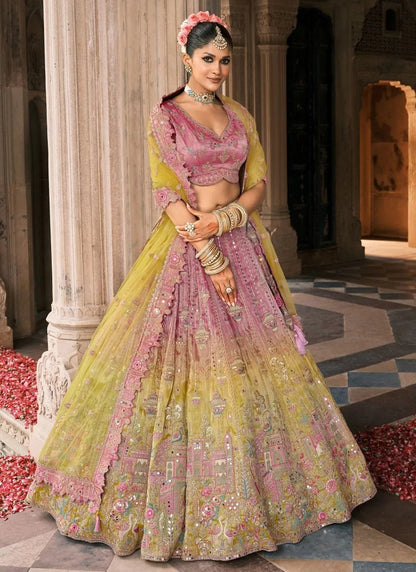 Pink & Yellow ABCL - Indian Dress House 786