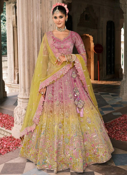 Pink & Yellow ABCL - Indian Dress House 786