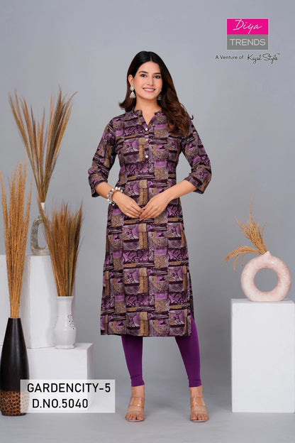 Purple Abstract GC 5040 FVD - Indian Dress House 786