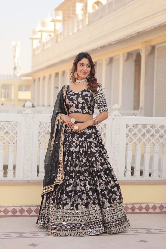 Ravishing Black ANM Lengha - Indian Dress House 786
