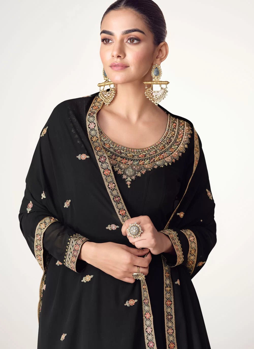 Ravishing Black Floral AVS - Indian Dress House 786