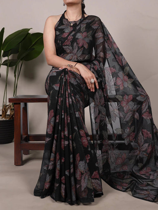 Ravishing Black YF Saree - Indian Dress House 786