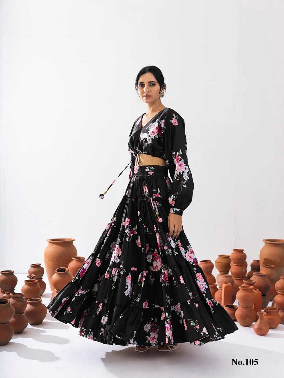 Ravishing Floral Black PRV 105 FVD - Indian Dress House 786