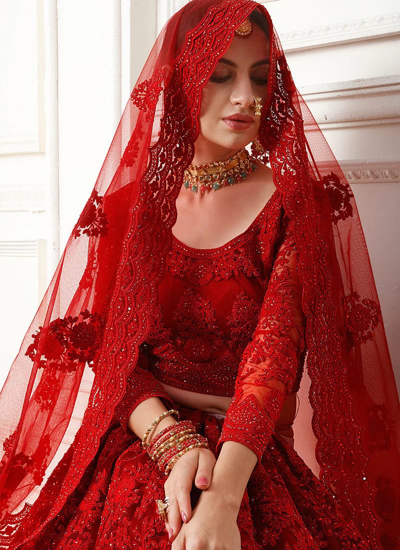 Ravishing Floral Red ALZL - Indian Dress House 786