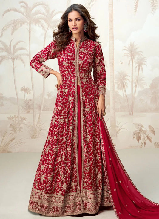 Ravishing Floral Red ASV - Indian Dress House 786