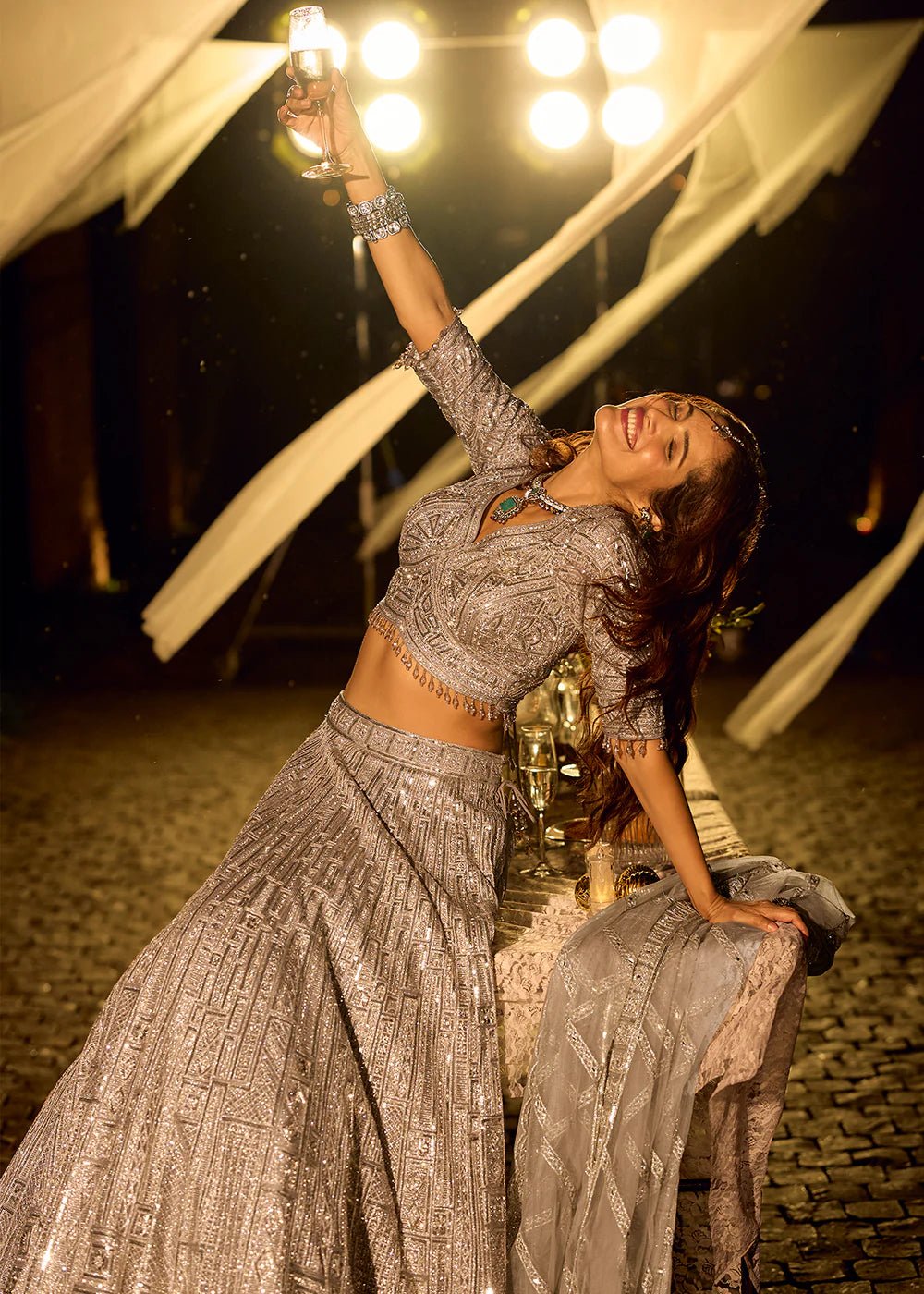 Ravishing Gold Silver Grey SYRL - Indian Dress House 786