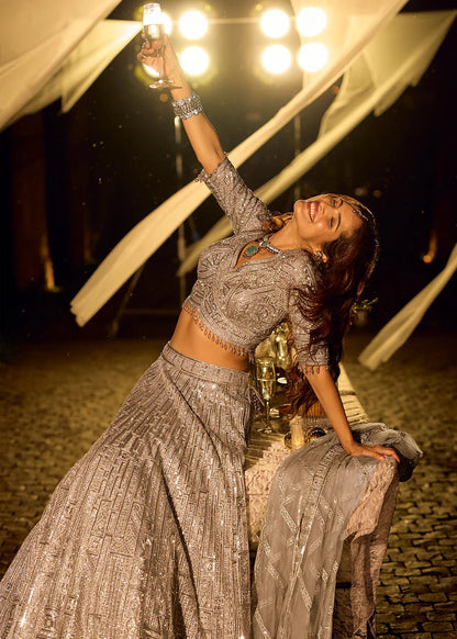 Ravishing Gold Silver Grey SYRL - Indian Dress House 786