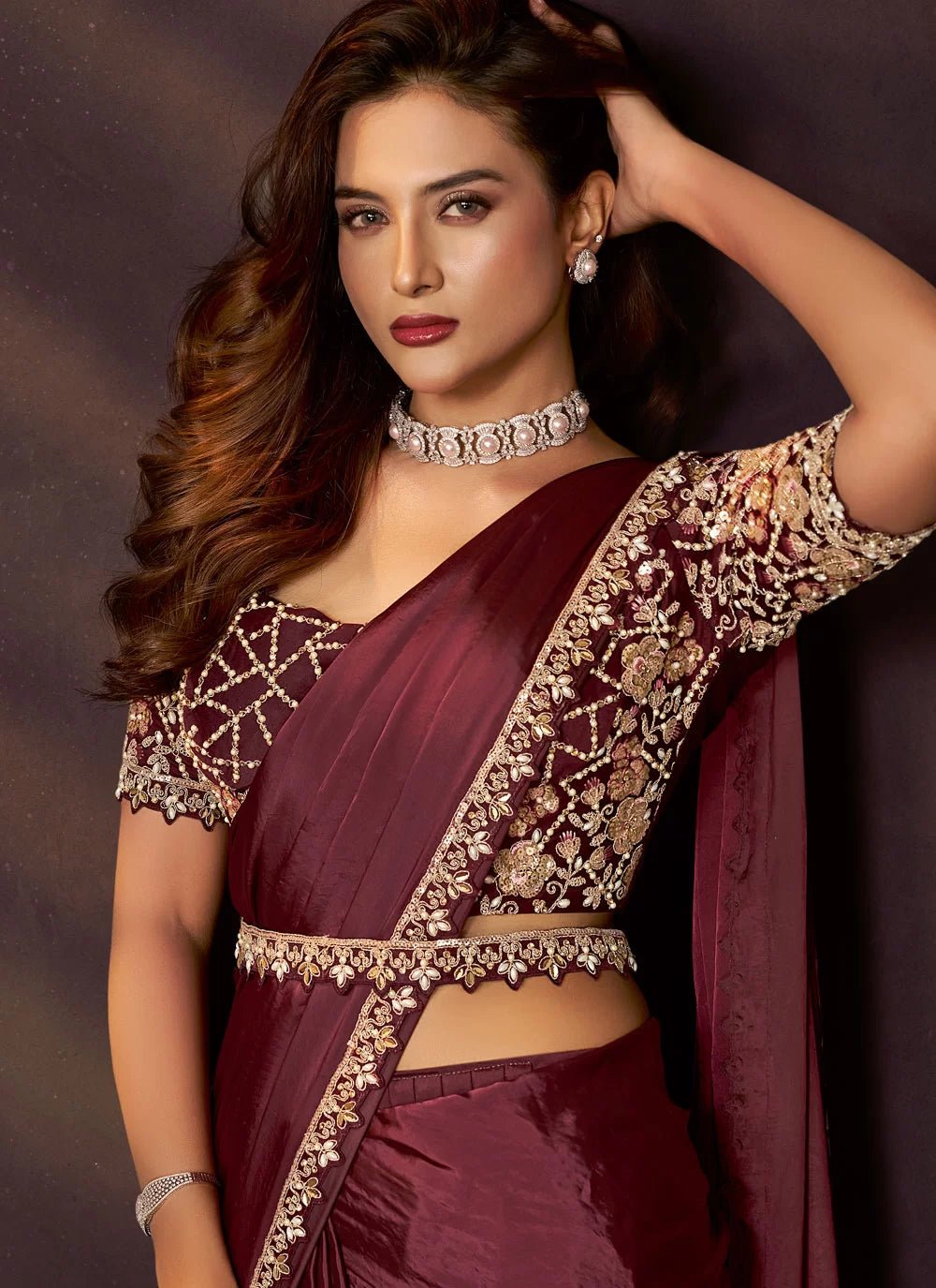 Ravishing Maroon MHC SAREE - Indian Dress House 786