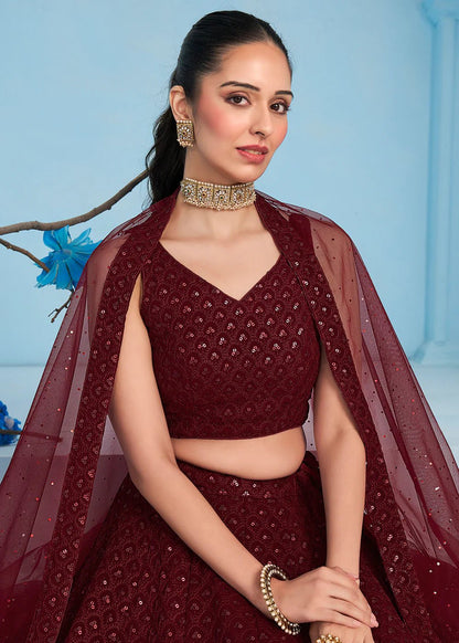 Ravishing Maroon ZFL - Indian Dress House 786