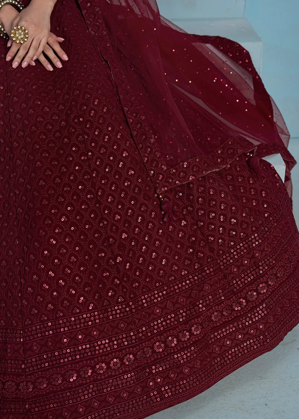 Ravishing Maroon ZFL - Indian Dress House 786