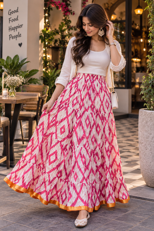 Gorgeous White & Pink CrossP Skirt