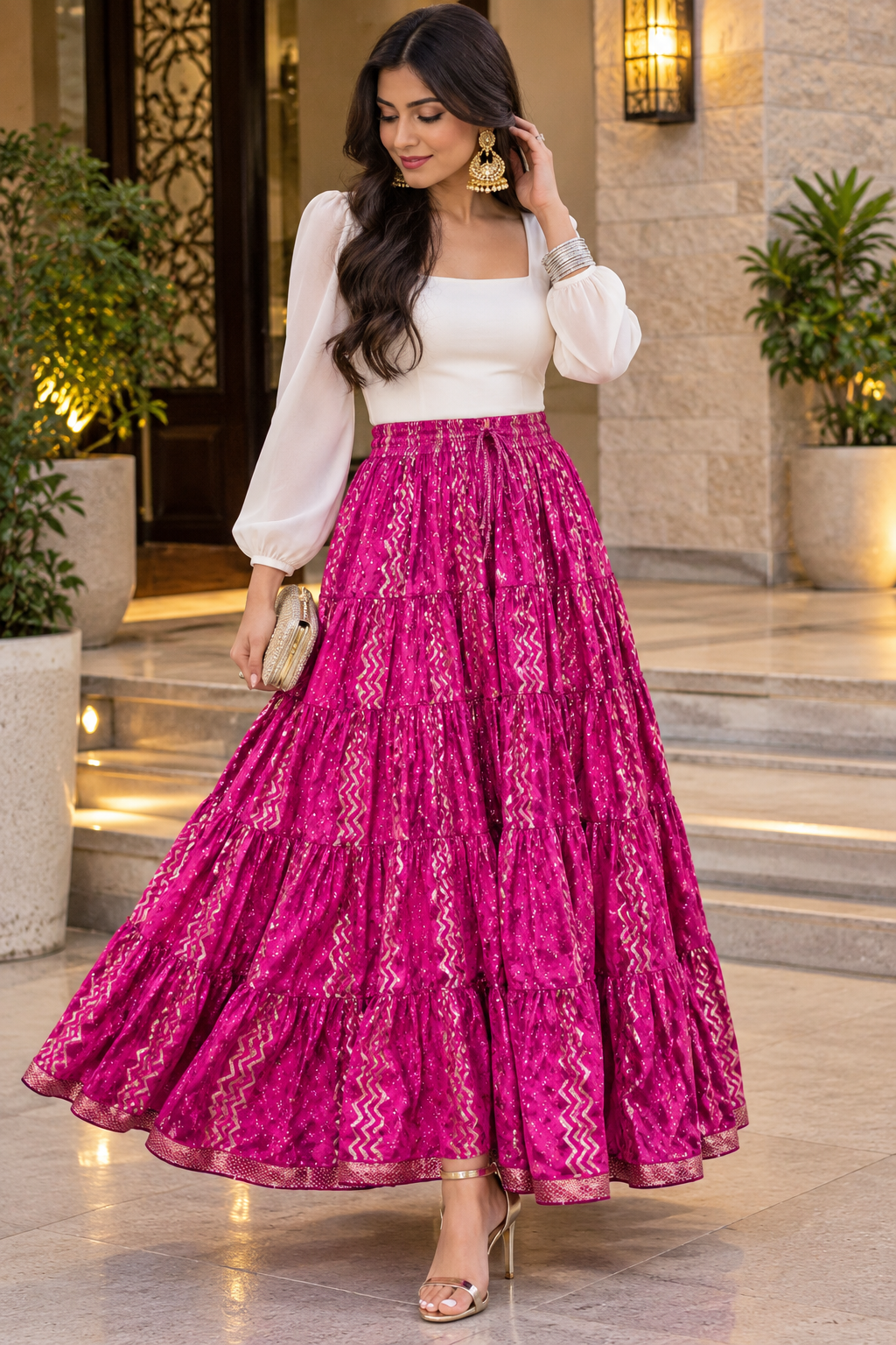 Unique ZZ Dot Pink Skirt