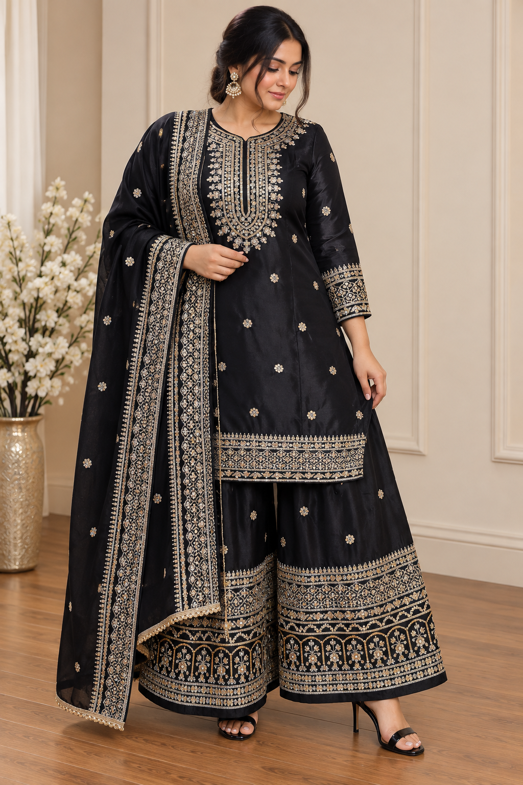 Stunning Black Sharara SNO