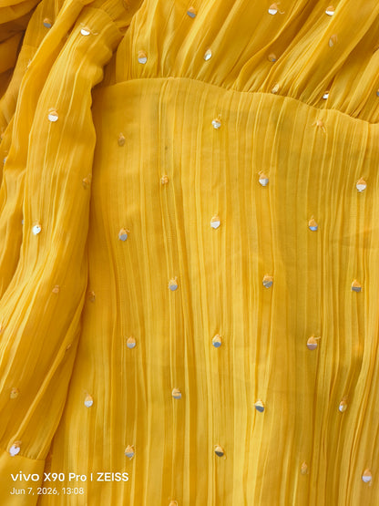 Gorgeous Yellow Indo Western Plazzo Sharara