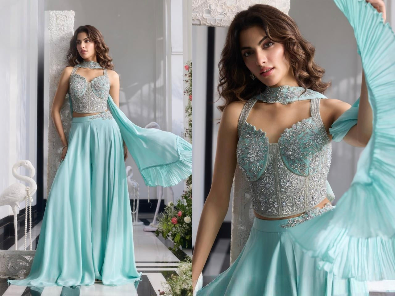 Gorgeous Turquose Plazzo SHIV