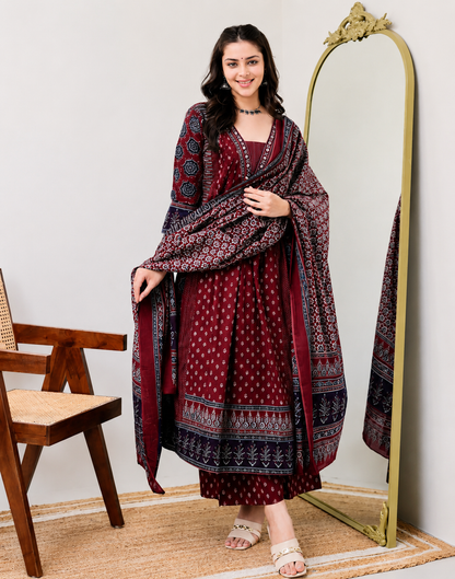 Unique Ajrakh Printed AVL FVD