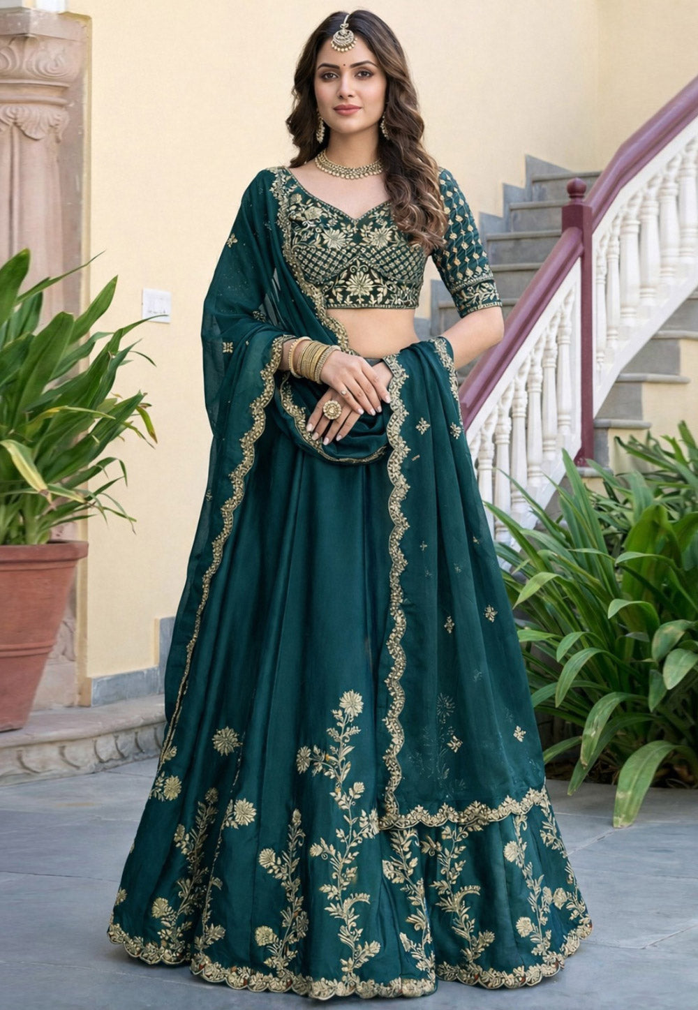 Stunning Floral Teal ZNL
