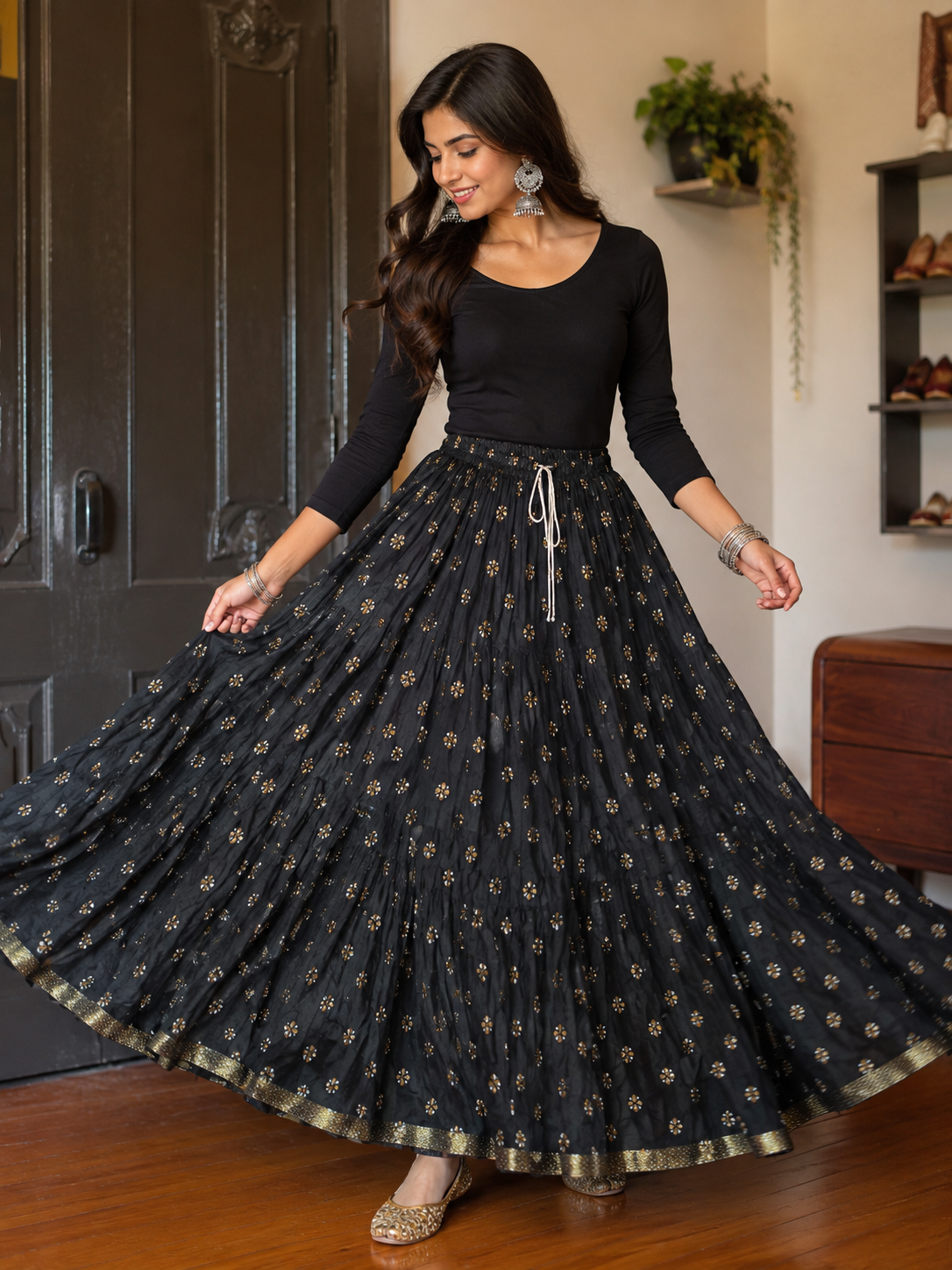Stylish Black SF Skirts
