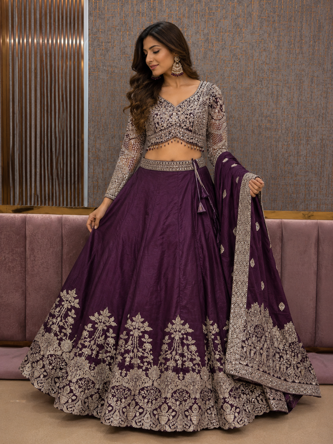 Stunning Maroon Wine Floral DL