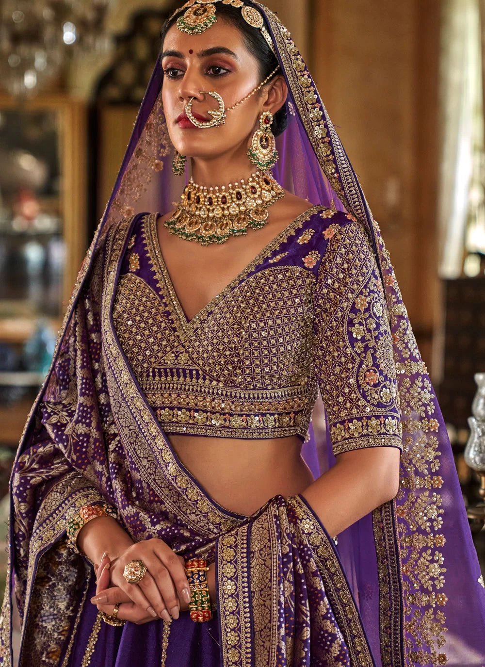 Royal Purple & Gold MJL - Indian Dress House 786
