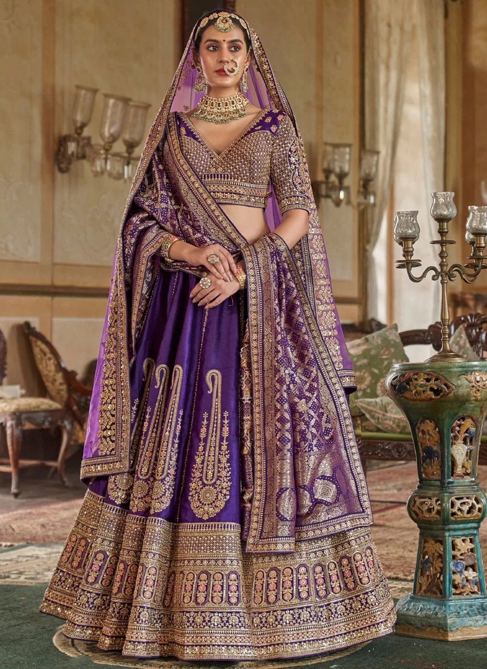 Royal Purple & Gold MJL - Indian Dress House 786