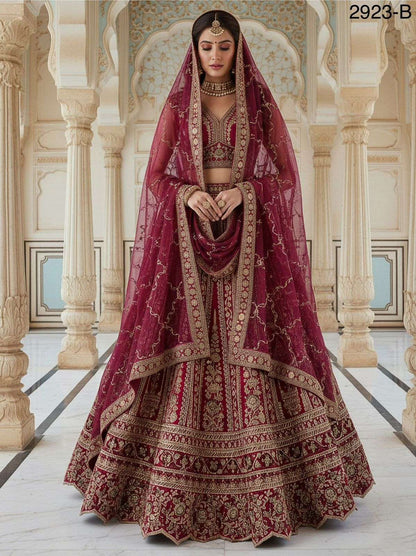 Royal Red Bridal Lengha - Indian Dress House 786