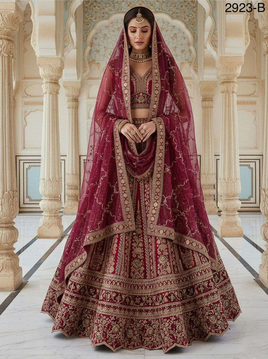 Royal Red Bridal Lengha - Indian Dress House 786
