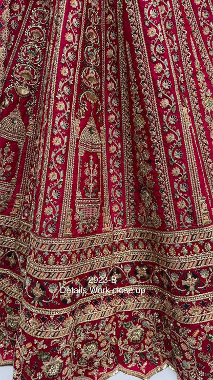 Royal Red Bridal Lengha - Indian Dress House 786