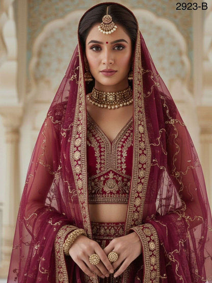 Royal Red Bridal Lengha - Indian Dress House 786