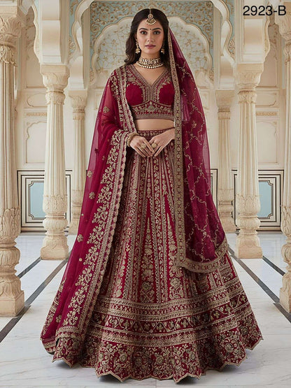 Royal Red Bridal Lengha - Indian Dress House 786