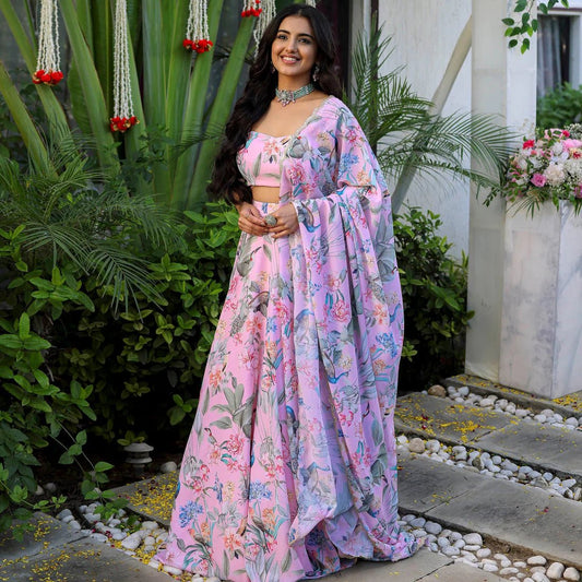Soft Lavender Floral JGL - Indian Dress House 786