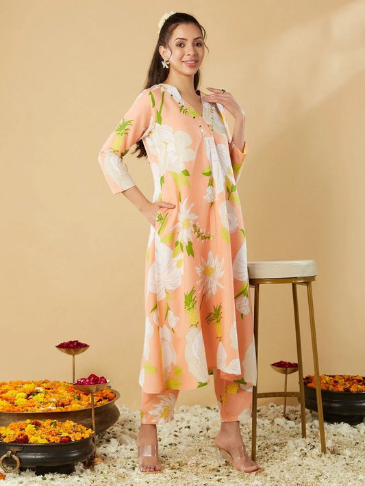 Soft Peach Floral HCH FVD - Indian Dress House 786