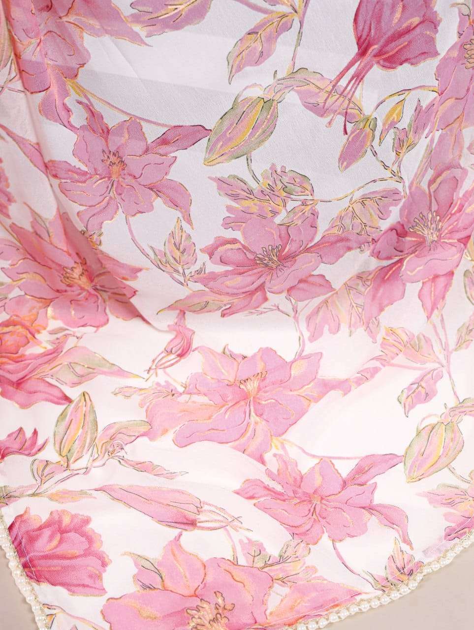 Soft Pink Floral YNF Saree - Indian Dress House 786