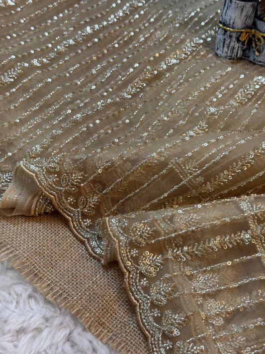 Stunning Beaded Striped JYTS Saree - Indian Dress House 786
