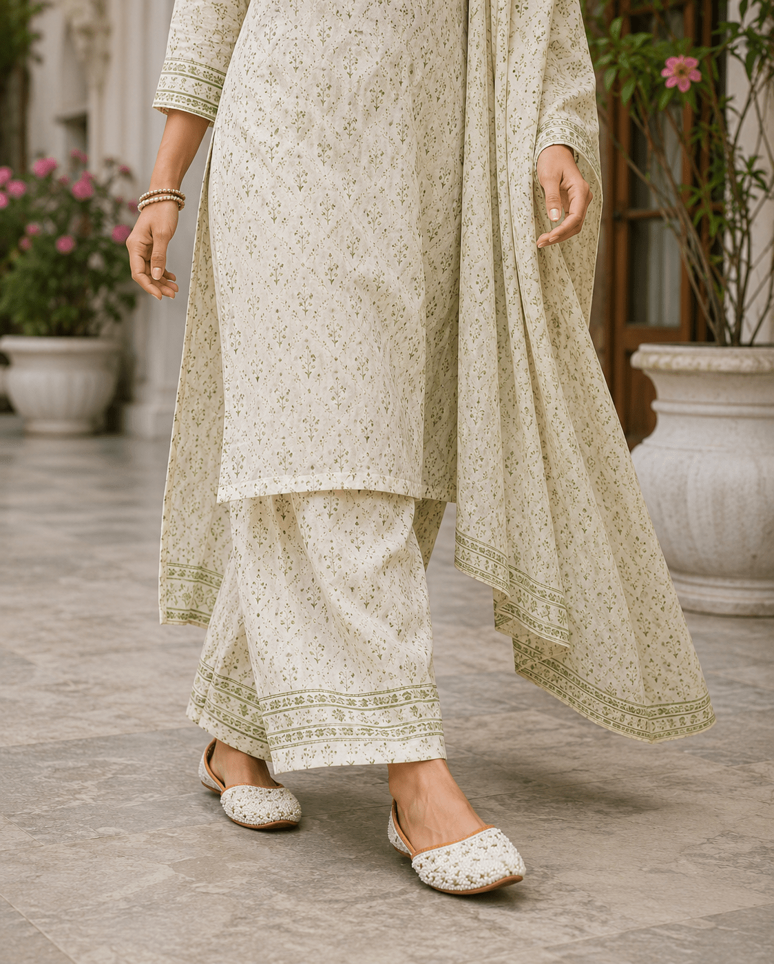 Stunning Beaded White JTS - Indian Dress House 786