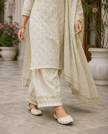 Stunning Beaded White JTS - Indian Dress House 786