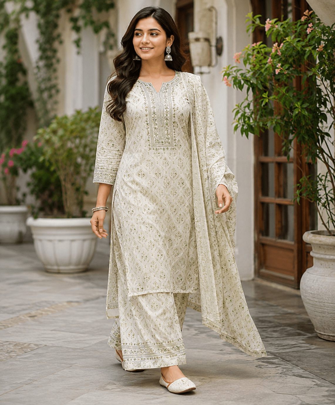 Stunning Beaded White JTS - Indian Dress House 786