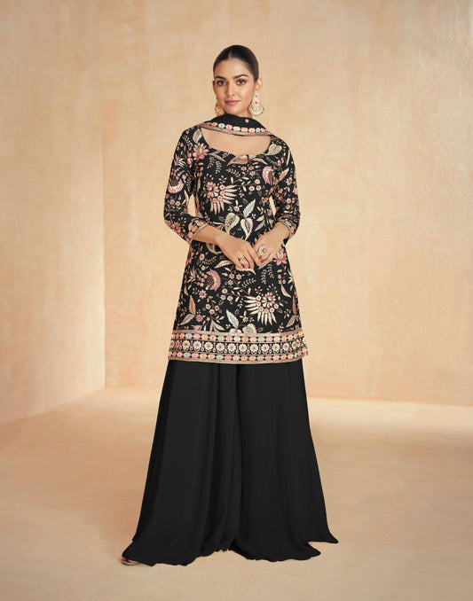 Stunning Black Floral ARS - Indian Dress House 786